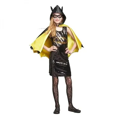 $8.99 • Buy Batgirl 835034-Size 16 DC Comics Sequin Dress With Mask & Cape - Size 16