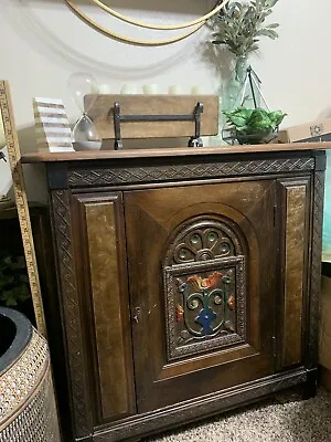 Antique Vintage Hand Painted Liquor Cabinet • $1100