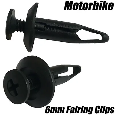 10x Motorcycle 6mm Clips Fairing Plastic Screw Rivets Panel Trim For Honda • £4.71