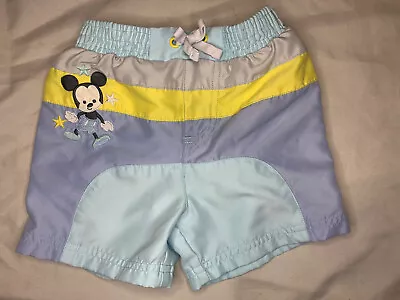 Disney Store Mickey Mouse Swim Trunks For Baby Stripes Sun  Hello Mr. Sunshine  • $10