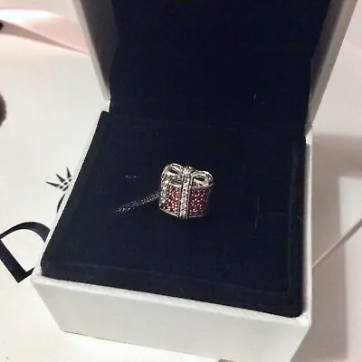 NEW Genuine Pandora Red Shimmering Gift Charm In Box Christmas Present Sparkling • £35