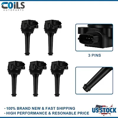 5 Ignition Coils For Volvo S60 2.3L 2.4L 2.5L S80 XC70 XC90 2003-2006 S70 • $48.99