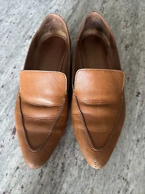 Madewell The Frances Skimmer Brown Leather Loafers Size 6 • $12.44