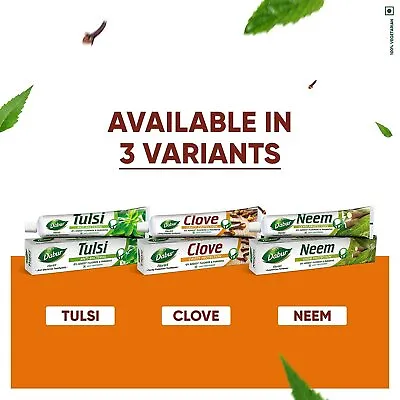 £4.79 • Buy Dabur Herbal Herb'l Ayurvedic Tulsi Clove Neem Toothpaste Cavity Germ Protection