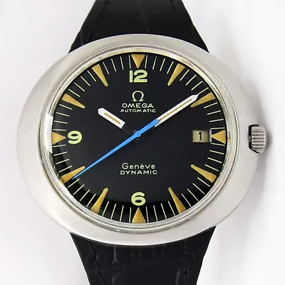 1963s Omega Genève Dynamic Automatic Black Dial 41mm Vintage Watch • $1499