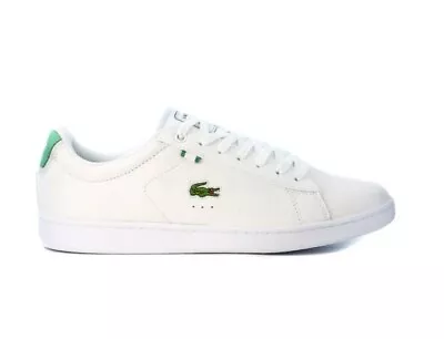 LACOSTE CARNABY EVO LEATHER TRAINING Lace Up SNEAKER SHOE Logo Unisex 39.5 GUC  • $40