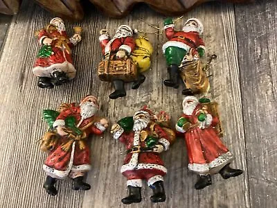 Vintage Plastic Belsnickel Santa Claus Christmas Tree ORNAMENTS Hong Kong Retro • $69.95