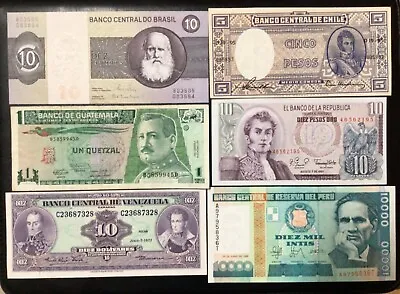 South America World Paper Money - Lot Of 15 Banknotes! • $34.99