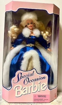 1996 Special Occasion Barbie Doll   Blue W/white Fur Winter Gown 15831 Nrfb • $10