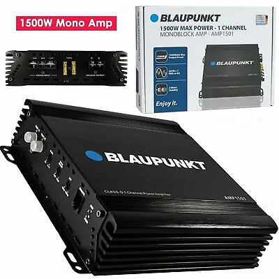 Blaupunkt AMP1501 Car Audio 1-Channel Monoblock Amplifier 1500 Watts Max Power • $59.95