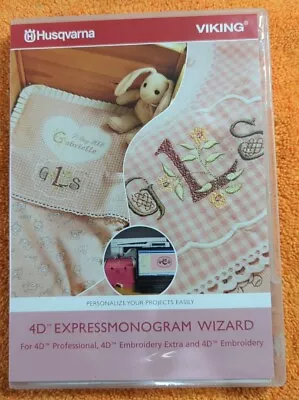  Husqvarna Viking 4D Expressmonogram Wizard Monogram Embroidery Machine Disk Hb1 • $29.99