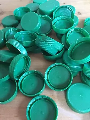 50 Dark Green Plastic Milk Bottle Tops/Lids Art/Crafts/Projects/Counters/Numbers • £4.75