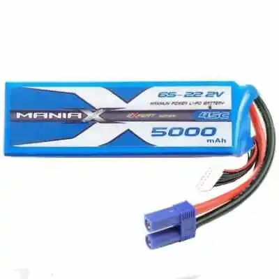 6S 5000mAh 22.2V 45C Maniax LiPo MX5000-6S-45 • £136.22