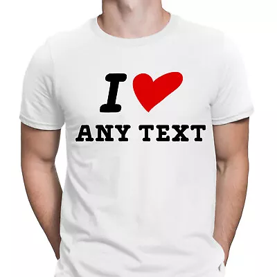 Personalised I Heart Any Text Unisex Mens Womens Oversized T-Shirts Tee Top #NED • £3.99