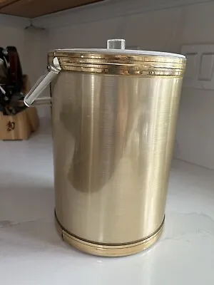 $19.99 • Buy Vintage Mcm 70's George Briard Gold Ice Bucket Lucite Top & Handle Usa