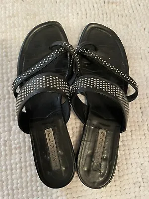 Manolo Blahnik Black Sandals Flats Size 38 • $34