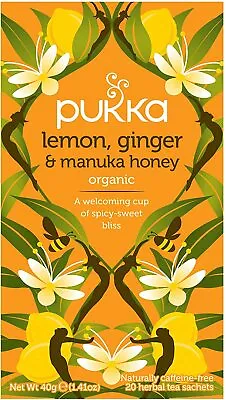 £3.99 • Buy Pukka Lemon Ginger & Manuka Honey  20 Enveloped Tea Bags Supplied  
