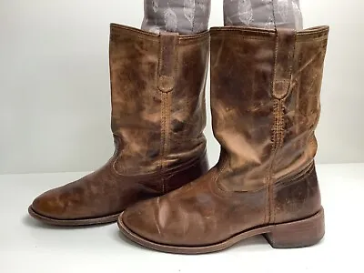 Vtg Mens Dingo Brown Cowboy Work Boots Size 8ew • $21.99