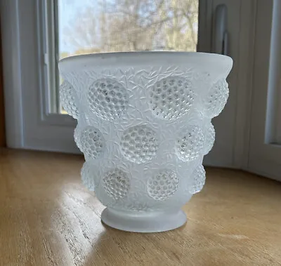 Fenton Les Cabachon Gems Vase Frosted Glass From Verlys Mould 6 3/4” Tall • $69.99