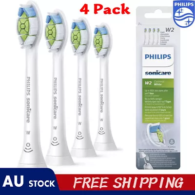 4 Pack White Or Black P Hilips HX6064 SonicareW2 Optimal White Toothbrush Heads • $21.99