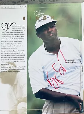 Vijay Singh Fijian Golf Professional Signed  10 X 8 Programme Page • $9.79