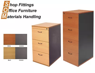 Rapidline Rapid Worker Filing Cabinet Beech & Cherry Office Furniture • $456.50