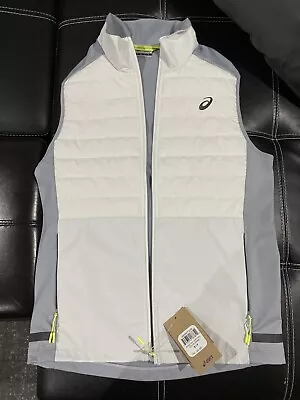 Asics Men’s Performance Insulated Vest Running/ Golf Size S NWT White/grey • $34.99