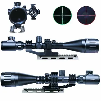 6-24x50 Rifle Scope Hunting Mil-dot Illuminated & Red Laser Sight Combo • $68.36