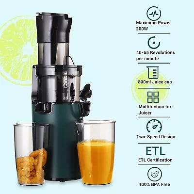 Sovider Slow Juicer Cold Press Vegetable Processor Veg Fruit Juice Extractor  AU • $179