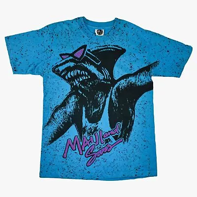 Vintage Single Stitch Maui And Sons Shark Man All Over Print Made USA Tshirt - L • $28