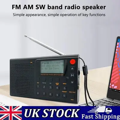 AM FM SW MP3 Music Player AUX Jack MP3 Stereo Radio Alarm Clock Built-in Speaker • £20.99