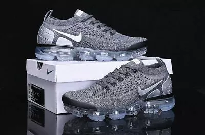 Nike Air VaporMax Flyknit 2 Men's Silver Gray Air Cushion Shoes Shipping Free • $153.93