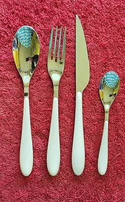 Bugatti  Stainless Steel 18/10 4 Piece Cream Colour Cutlery Set Mint Rare Colour • £50