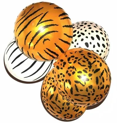 £3.69 • Buy 12 X Safari Jungle Animal Print Balloons Latex Birthday Decorations Kids Balloon