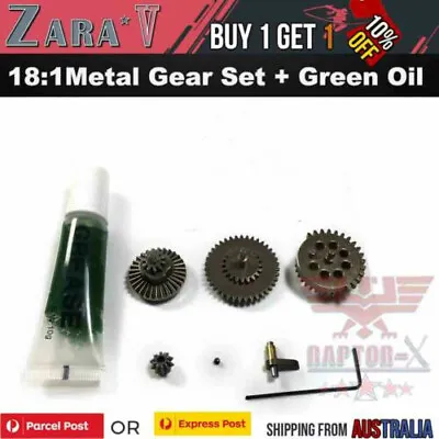 Upgrade 18:1 Metal Gear Set Oil Gen8 J9 J10 LDT Gearbox Parts SLR Gel Blaster OZ • $21.85