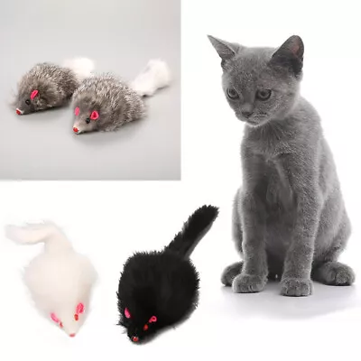 1x Rabbit Fur False Mouse Pet Kitten Cat Toy Mini Funny Playing Kids Toys Parts • $1.89