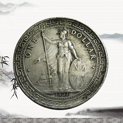 £3 • Buy 1911 British China Hong Kong Silver Trade One Dollar Medal Commemorative Coin