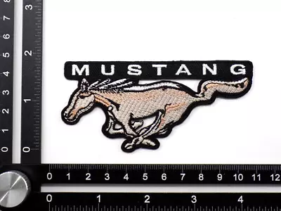 FORD MUSTANG EMBROIDERED PATCH IRON/SEW ON ~3-7/8  X 1-7/8  GT 5.0 DARK HORSE • $11