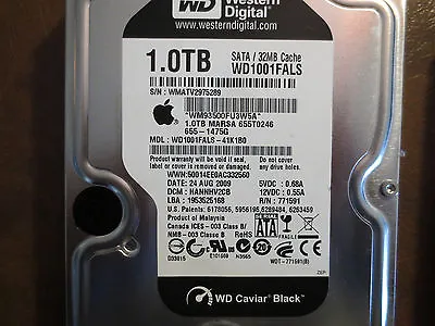 WD WD1001FALS-41K1B0 DCM:HANNHV2CB Apple#655-1475G 1.0TB 3.5  Sata Hard Drive • $91.01