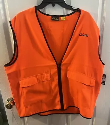 Cabela's Men's L Reg Blaze Orange Duck Hunting Vest Fowl Shooting L Safety • $40