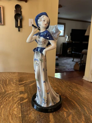 $2000 • Buy Goldscheider Vienna Figurine Lady With Hat And Parasel By Joseph Lorenzo