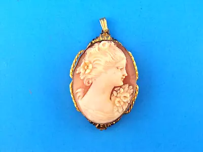 Vintage Van Dell Genuine Shell Cameo Locket Pendant--12k Gold Filled • $9