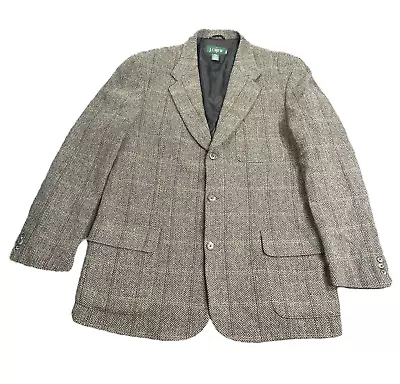 J Crew Blazer Mens 42L Gray Wool Formal Suit Jacket 3 Button Sport Coat • $27.99