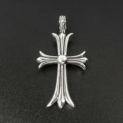 Solid 925 Sterling Silver Classic 2  Cross Pendant Double Sided Polished Unique • $34