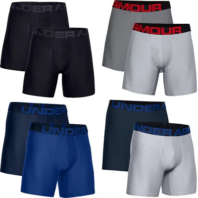 Under Armour Mens Tech 2 Pack Boxer Shorts Underwear 6  Boxerjock Boxers Size • £29.99