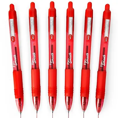 Zebra Z-Grip Smooth Retractable Ballpoint Pen - 1.0mm - Red Ink - Pack Of 6 • £4.99