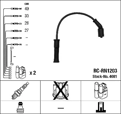 Ignition Cable Kit For RENAULT:MEGANE ScenicKANGOO RapidCLIO MIO II • £27.99