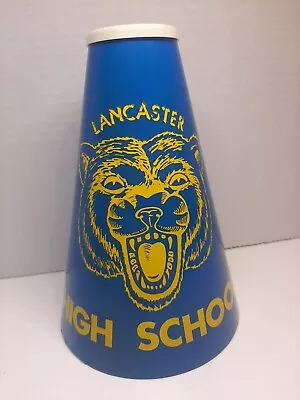 Vintage Lancaster High School SC Cheerleader Megaphone Horn Blue Yellow Bruins • $34.95