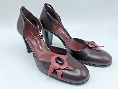 Jane Shilton Women's Shoes Burgundy Heels Flower Ankle Strap Size 36 T2600 S356 • £14.99