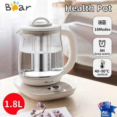 $75.99 • Buy Bear1.8L Health Pot Home Automatic Thickened Glass Flower Teapot Electric Kettle